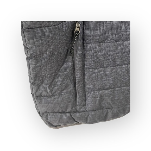 new Swiss Tech ★ Packable Folding Lightweight Puffer Jacket Parka ★ Grey Flannel - Picture 14 of 16